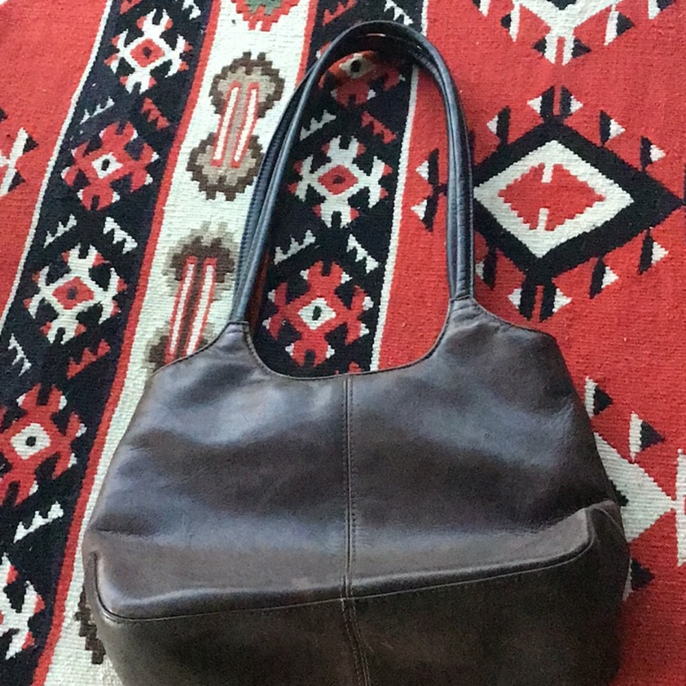 Chocolate brown leather bag